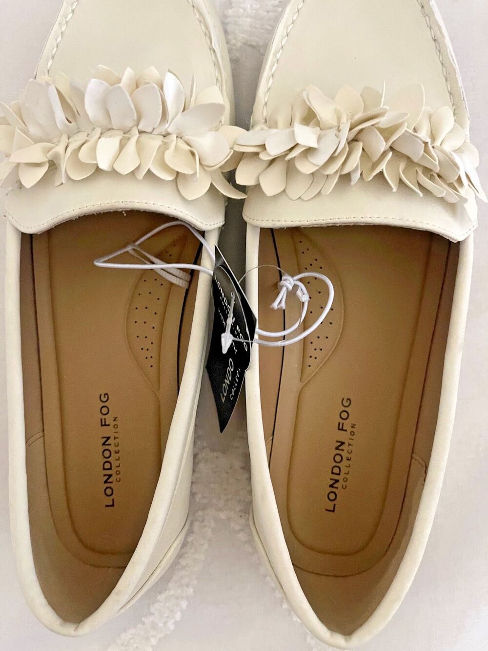 LONDON FOG Sz9.5 W Slip-On Loafers Collection Comfort Women's Shoes Beige/Cream